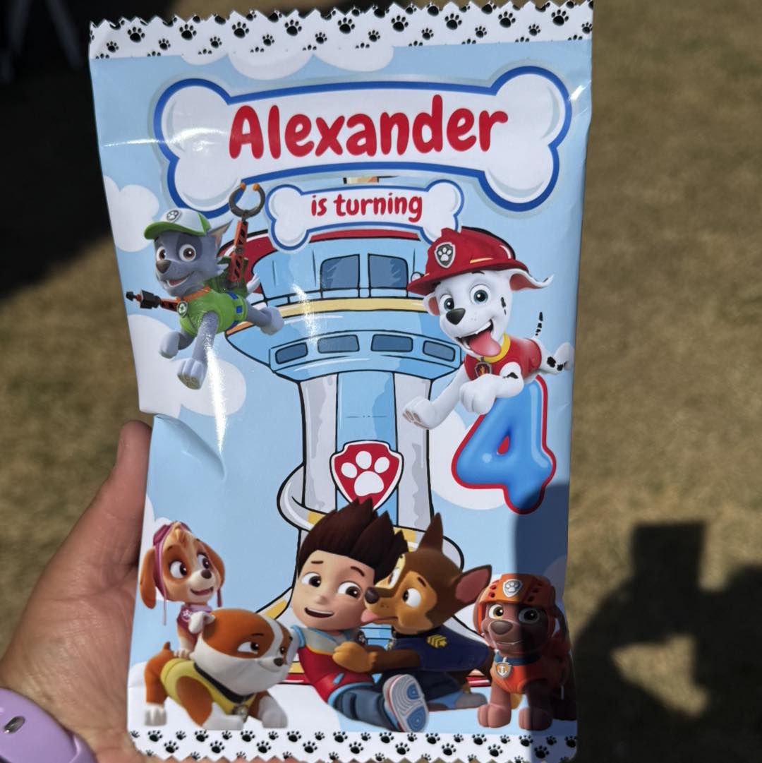 PARTY FAVORS- Custom Chips Bags | Party Favors for Any Event | Any Flavor | Chips Included
